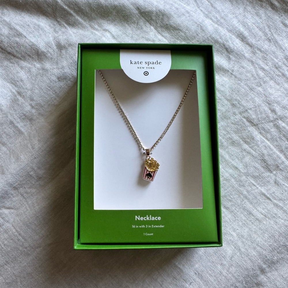 Kate Spade x Target French Fry Charm Tennis Necklace NIB